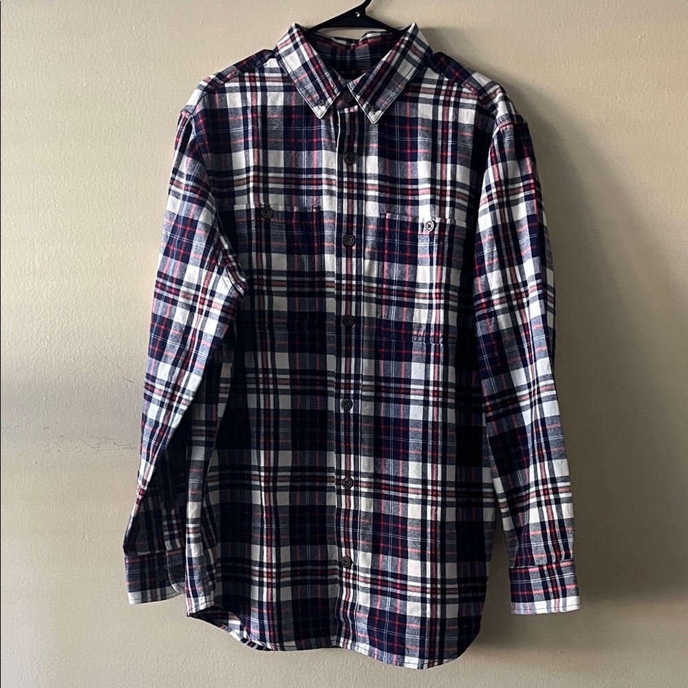 Duluth Trading Co Men's Checkered Shirt - Blue and Red